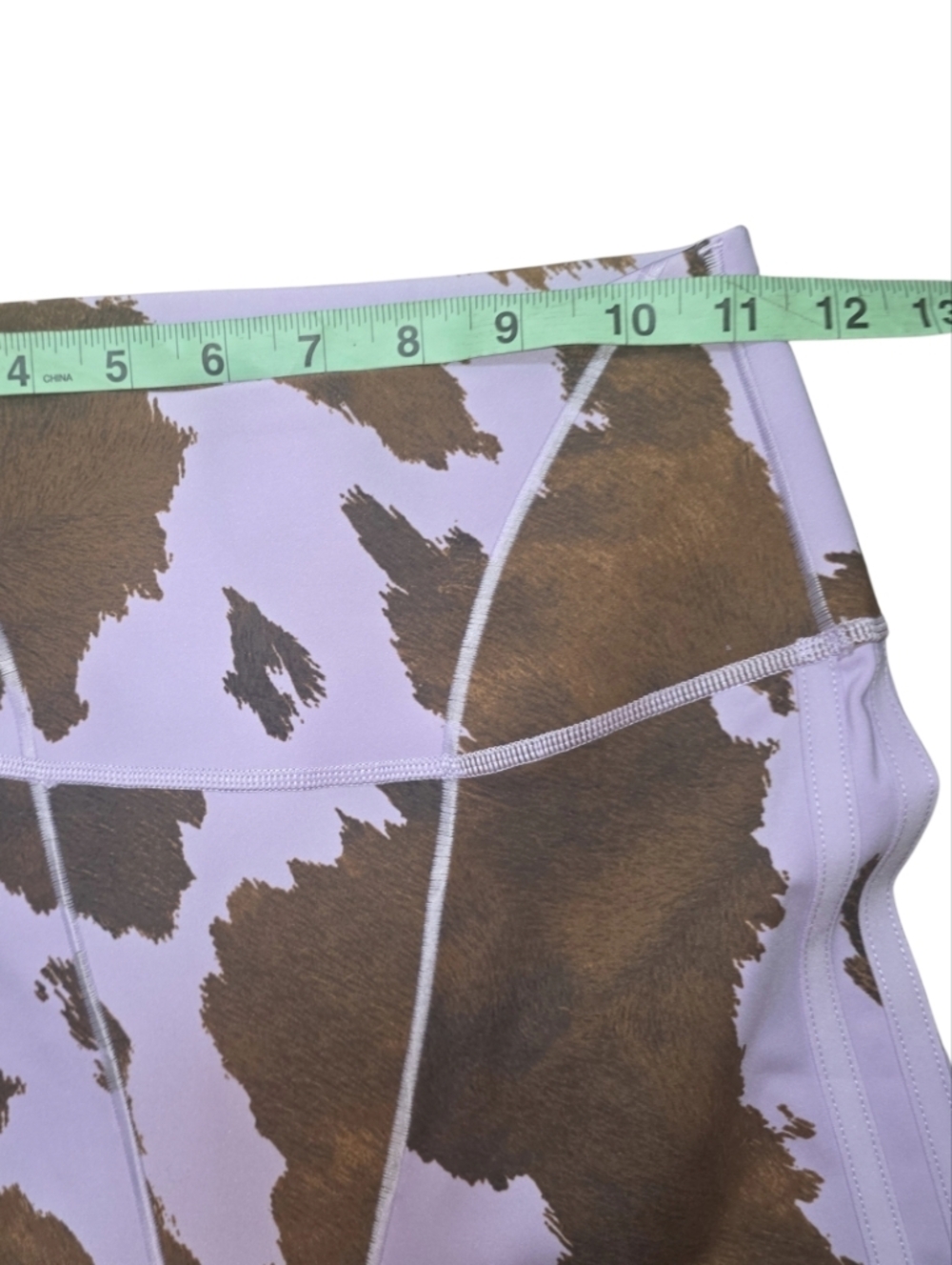 Adidas x Ivy Park Cow Print Leggings Purple Brown High Rise XS - Picture 6 of 11